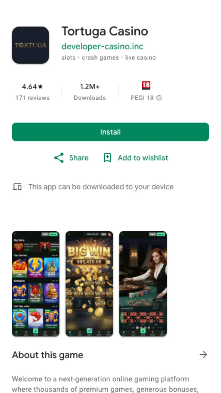 Tortuga Casino app